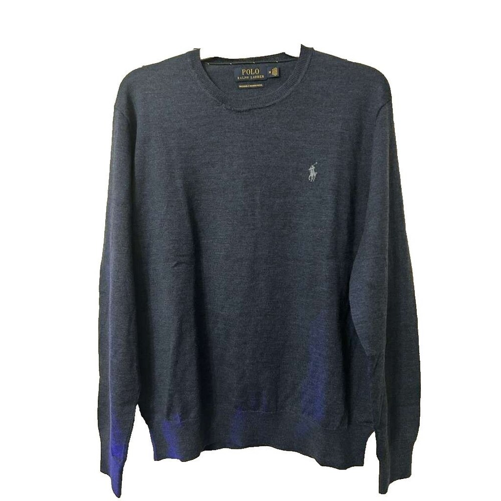 Polo Ralph Lauren Merino Wool Crewneck Sweater Mens Medium Pullover Long Sleeve